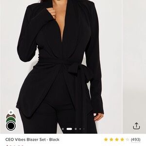 Women's Black Tie Front Blazer, size: XL